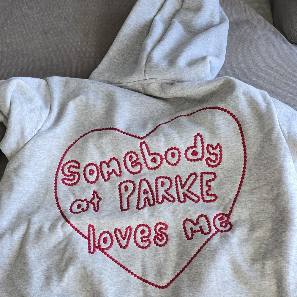 NEW Parke Somebody Loves Me  Gray Hoodie S/M 💙*SOLD OUT EVERYWHERE*💙